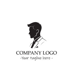 a man silhouette black and white illustration for logo company vector image