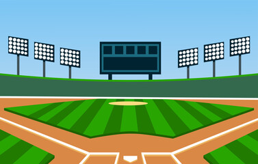 Baseball Softball field flat vector illustration eps 10