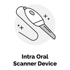 Intra Oral Scanner Device Icon. Dental Equipment Symbol. Illustration for Oral Scanning and Diagnostic Tool Concept.