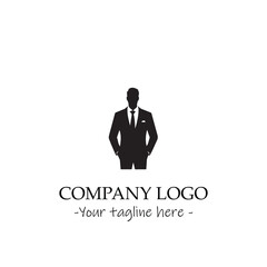 a man silhouette black and white illustration for logo company vector image