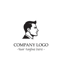 a man silhouette black and white illustration for logo company vector image