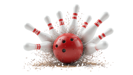 Strike into the weekend: bowling pins down and good times up, ready to roll into fun times ahead transparent background