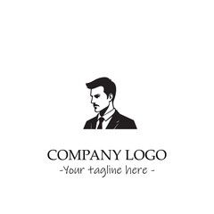 a man silhouette black and white illustration for logo company vector image