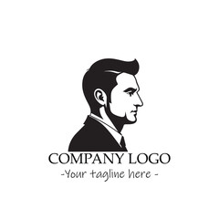 a man silhouette black and white illustration for logo company vector image
