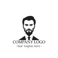 a man silhouette black and white illustration for logo company vector image