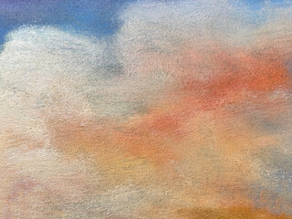 Close up of abstract gradient illustration. Blue, white, orange, and red color gradient mix....