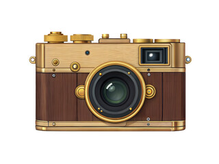Old film camera isolated on transparent background. Png