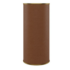 Brown Cardboard Cylinder Packaging isolated on white