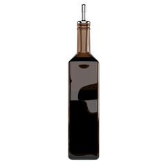 Dark Brown Bottle of Vinegar or Oil isolated