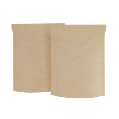 Two brown paper packages isolated on white