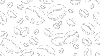 Coffee beans seamless pattern background. Coffee beans wallpaper. Coffee beans illustration pattern. Coffee beans background. Perfect for fabrics, textile, wallpaper, and decor