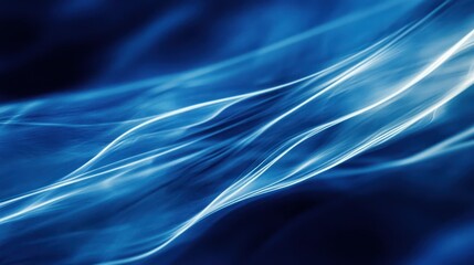 Elegant Abstract Blue Background with Flowing Luminous Lines Design