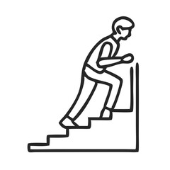 Illustration of a Man Climbing Stairs
