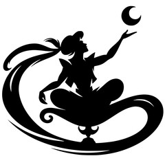 Aladdin illustration silhouette
