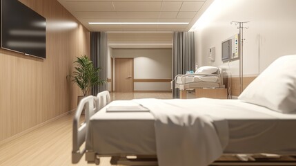 Modern Hospital Room Interior Design Architectural 3D Rendering