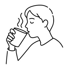 Coffee Drinking Pose Line Art: Simplify Morning Rituals with Minimalist Art