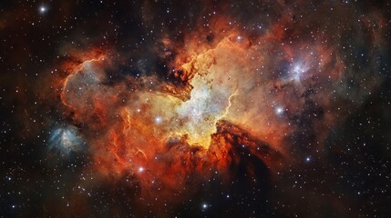 Fototapeta premium Magnificent Nebula Formation in Deep Space with Stars and Galaxies