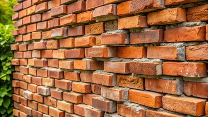 Fototapeta premium Bricks stacked together to form a wall with mortar between them