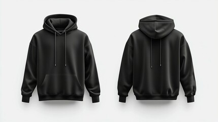 Black Hoodie Mockup: Front & Back Views