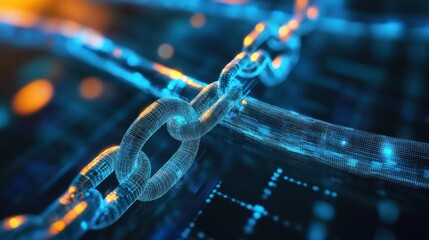 Blockchain Network and Programming Concept with Digital Interconnected Chains