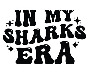 In My Sharks Era Tee, Marine Life Lover Shirt, Retro Shark Themed Design, Sea Animal Gift T-shirt