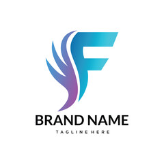 F gradient abstract colorful logo