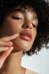 A person carefully applies lip balm, feeling the soft glide. The simple act feels comforting