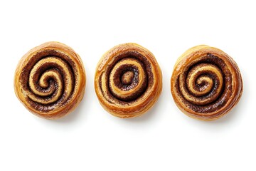 Set of Variety of International Pastries on white background.