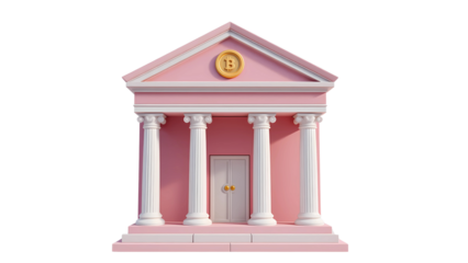 Is this the future of banking? pink bitcoin bank that makes crypto more accessible and fun for everyone transparent background