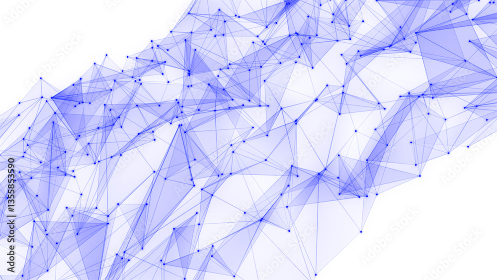 Poster abstract blue plexus motion background. plexus background with moving lines and dots, abstract futur