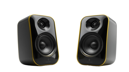 Listen up music lovers these speakers are about to change your world forever you won't believe it transparent background
