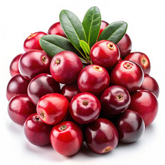 Bunch of fresh cranberries with bright red skin