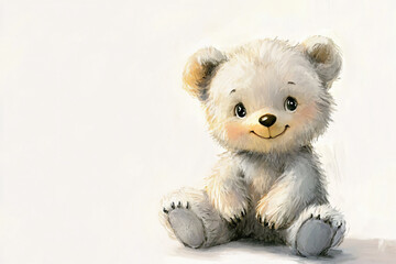 Cartoon bear collection digital illustration fluffy fur big eye rounded body friendly creature kids animal artwork forest mammal smiling expression watercolor painted cute child wild life art clipart