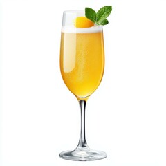 Elegant cocktail garnished with mint and a citrus slice in a tall glass.