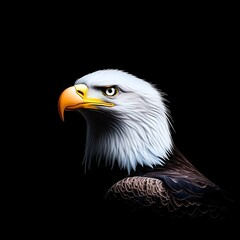 Obraz premium Bald Eagle Portrait with Dark Background.