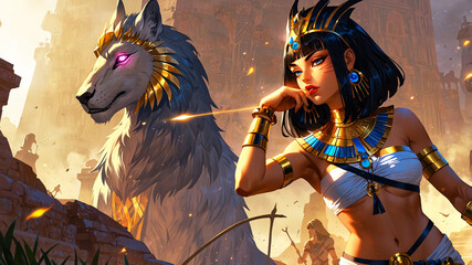 Fototapeta premium girl with a magic wand