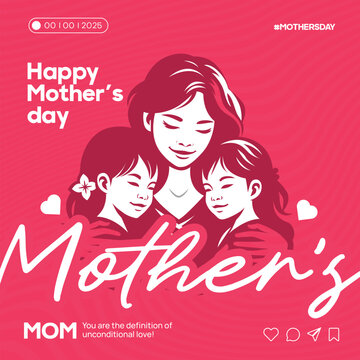 artistic happy mothers day graphic poster template