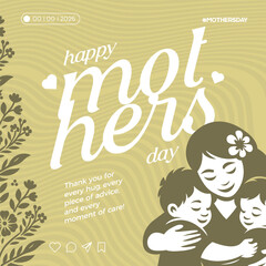 happy mothers day poster design template