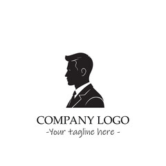 a man silhouette black and white illustration for logo company vector image