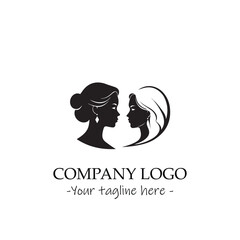 a woman silhouette black and white illustration for logo company vector image