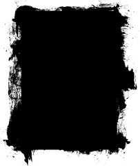 black ink brush painting blank space banner label artistic grunge graphic element
