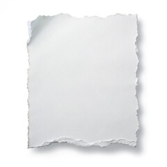 Sheet of paper with a torn edge isolated on transparent background  
