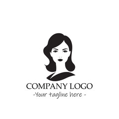 a woman silhouette black and white illustration for logo company vector image
