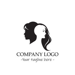 a woman silhouette black and white illustration for logo company vector image
