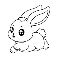 The bunny is running, for coloring