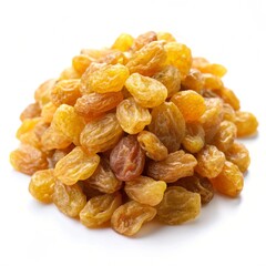 Golden raisins isolated on transparent background  
