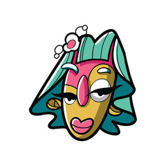 Cool Graphic Head Illustration Graffiti Street art