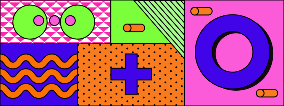 colorful abstract geometric artwork in a modern and vibrant design vector illustration. Great for digital banner, website background, and business presentation