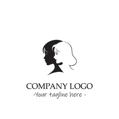 a woman silhouette black and white illustration for logo company vector image