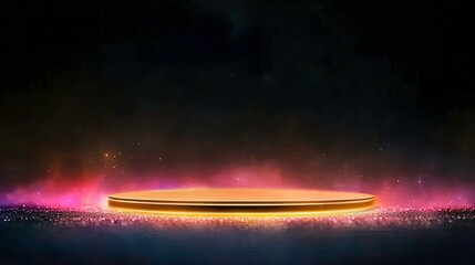 Golden stage with glowing particles